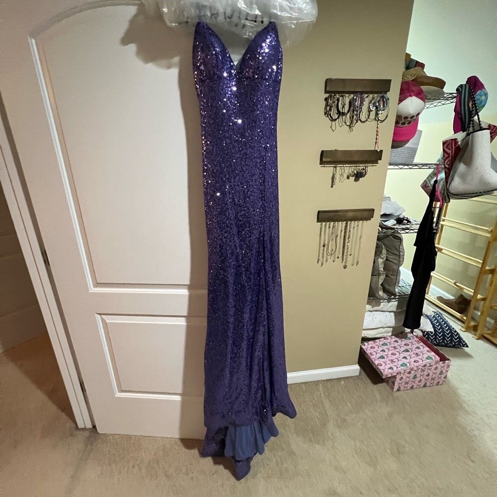 Sherri Hill Sparkling Purple Gown